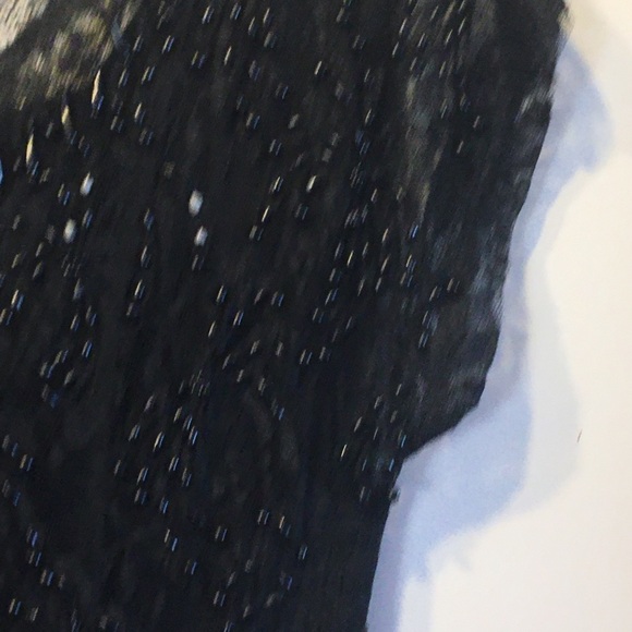 Vintage Gothic Beaded Lace Black Maxi Dress. Medium - Picture 12 of 14